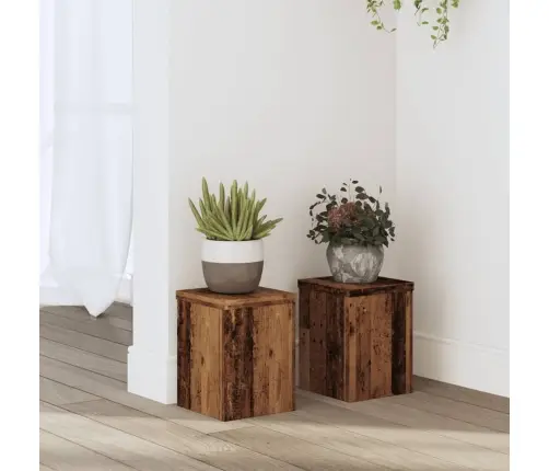 Augu Statīvi, 2 Gab., Veca Koka Krāsā, 15X15X20 Cm, Koks Vidaxl