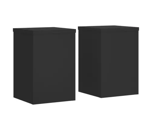 Stovai Augalams, 2Vnt., Juodi, 20X20X30cm Apdirbta Mediena