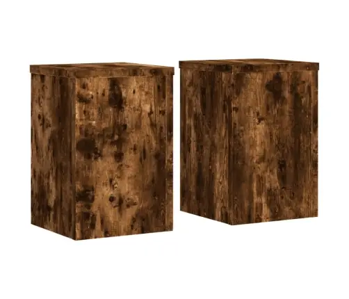 Augu Statīvi, 2 Gab., Ozolkoka Krāsa, 20X20X30 Cm, Koks Vidaxl