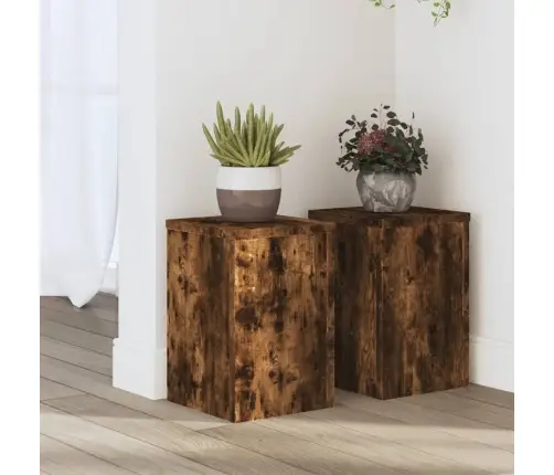 Augu Statīvi, 2 Gab., Ozolkoka Krāsa, 20X20X30 Cm, Koks Vidaxl