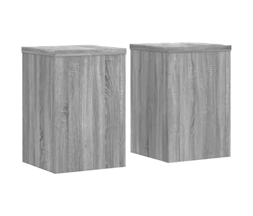 Stovai Augalams, 2Vnt., Pilki Ąžuolo, 20X20X30cm Mediena Stovai Augalams, 2Vnt., Pilki Ąžuolo, 20X20X30cm Mediena