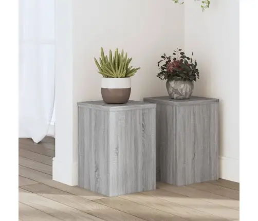 Stovai Augalams, 2Vnt., Pilki Ąžuolo, 20X20X30cm Mediena Stovai Augalams, 2Vnt., Pilki Ąžuolo, 20X20X30cm Mediena