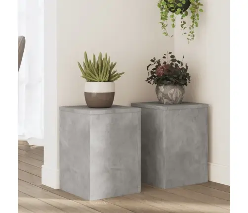 Augu Statīvi, 2 Gab., Betona Pelēks, 25X25X35 Cm, Koks Vidaxl
