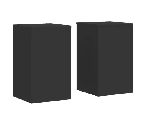 Stovai Augalams, 2Vnt., Juodi, 30X30X50cm Apdirbta Mediena