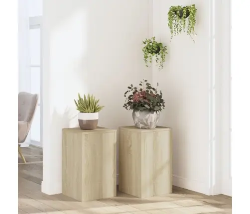 Taimealused 2 Tk, Sonoma Tamm, 30X30X50 cm Tehispuit