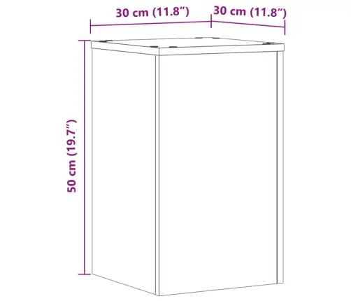 Taimealused 2 Tk, Vana Puit, 30X30X50 cm Tehispuit