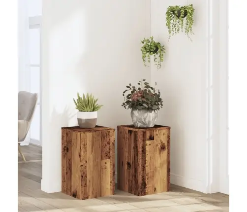 Taimealused 2 Tk, Vana Puit, 30X30X50 cm Tehispuit