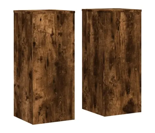 Augu Statīvi, 2 Gab., Ozolkoka Krāsa, 30X30X70 Cm, Koks Vidaxl