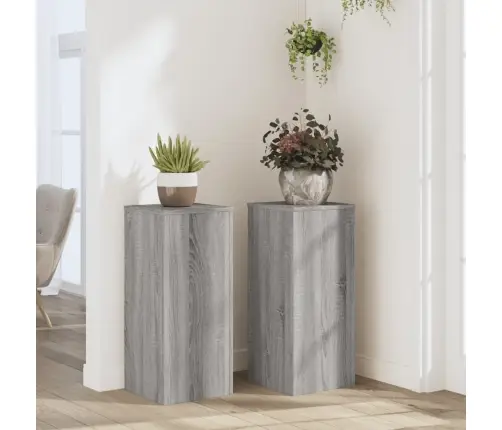 Augu Statīvi, 2 Gab., Pelēka Ozola, 30X30X70 Cm, Koks Vidaxl Augu Statīvi, 2 Gab., Pelēka Ozola, 30X30X70 Cm, Koks Vidaxl