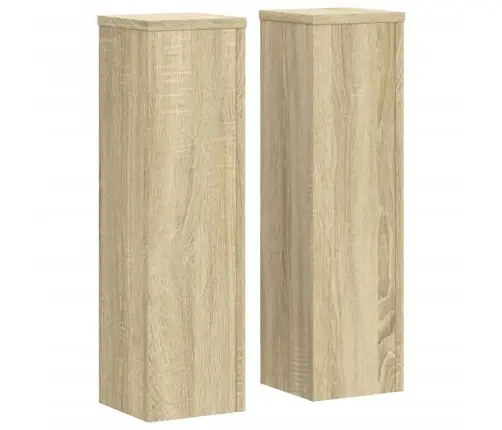 Stovai Augalams, 2Vnt., Ąžuolo, 17X17X60cm Apdirbta Mediena Stovai Augalams, 2Vnt., Ąžuolo, 17X17X60cm Apdirbta Mediena