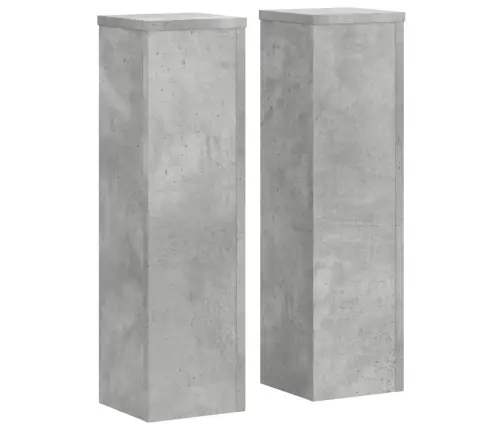 Augu Statīvi, 2 Gab., Betona Pelēks, 17X17X60 Cm, Koks Vidaxl
