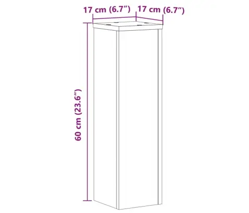 Augu Statīvi, 2 Gab., Veca Koka Krāsā, 17X17X60 Cm, Koks Vidaxl