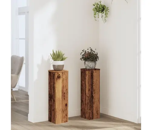 Augu Statīvi, 2 Gab., Veca Koka Krāsā, 17X17X60 Cm, Koks Vidaxl