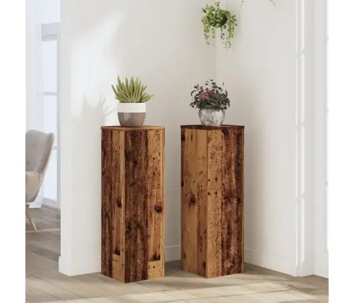 Augu Statīvi, 2 Gab., Veca Koka Krāsā, 25X25X80 Cm, Koks Vidaxl