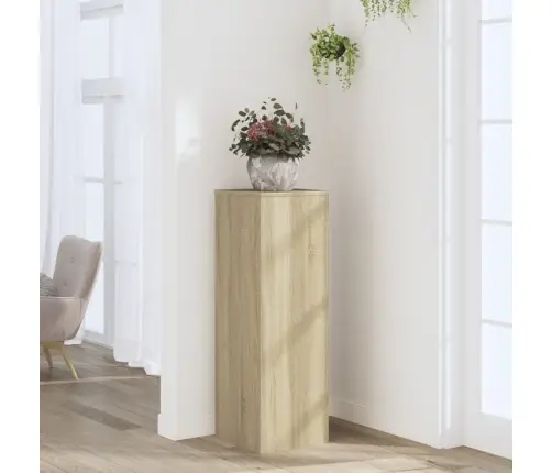 Augu Plaukts, Ozola Krāsā, 33X33X100 Cm, Inženierijas Koks Vidaxl