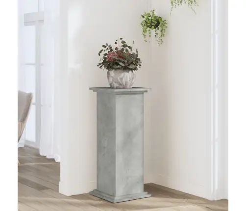 Augu Plaukts, Betona Pelēks, 33X33X80 Cm, Inženierijas Koks Vidaxl