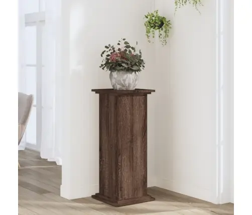 Stovas Augalams, Rudas Ąžuolo, 33X33X80cm Apdirbta Mediena Stovas Augalams, Rudas Ąžuolo, 33X33X80cm Apdirbta Mediena