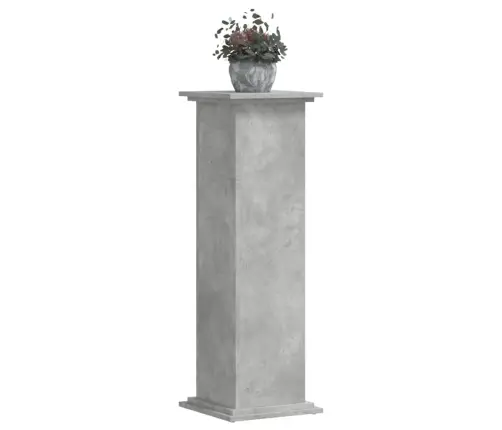 Augu Plaukts, Betona Pelēks, 33X33X100 Cm, Inženierijas Koks Vidaxl