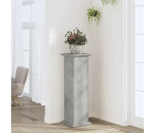 Augu Plaukts, Betona Pelēks, 33X33X100 Cm, Inženierijas Koks Vidaxl