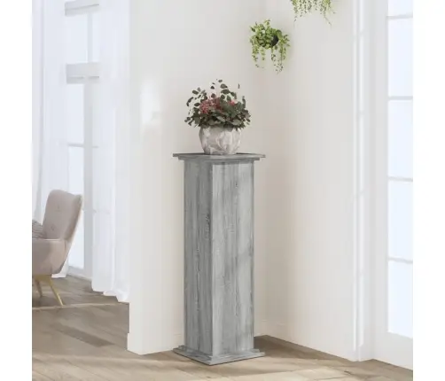 Stovas Augalams, Pilkas Ąžuolo, 33X33X100cm Apdirbta Mediena