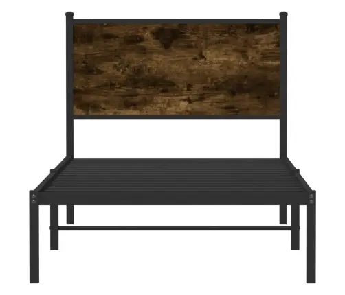 Metallist Voodiraam Ilma Madratsita Suitsutatud Tamm 75X190 Cm