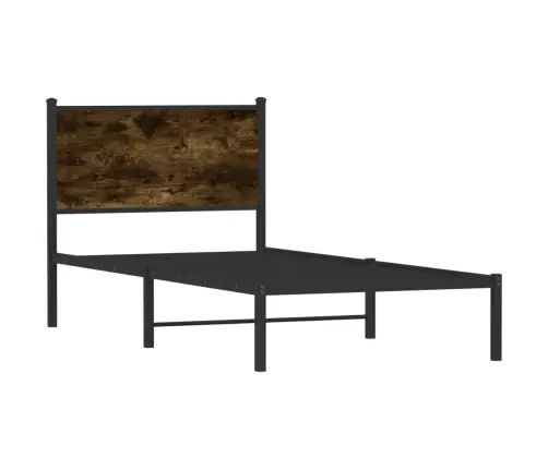 Gultas Rāmis Bez Matrača, Metāls, 90X200 Cm, Ozolkoka Imitācija Vidaxl