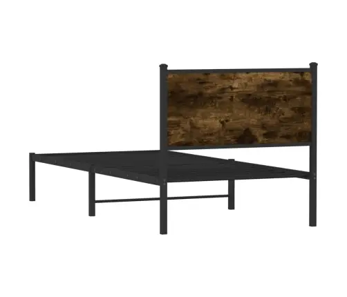 Gultas Rāmis Bez Matrača, Metāls, 90X200 Cm, Ozolkoka Imitācija Vidaxl