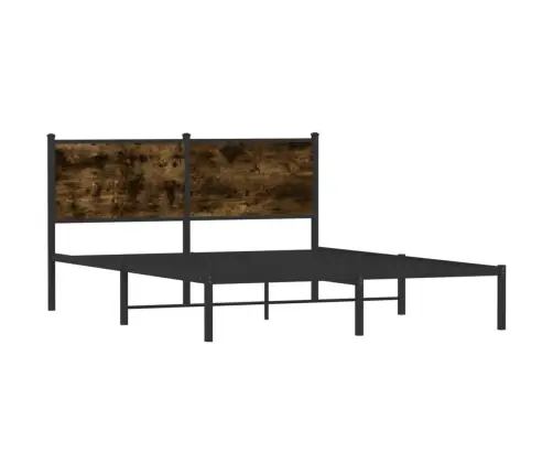 Metallist Voodiraam Ilma Madratsita Suitsutatud Tamm 140X190 Cm