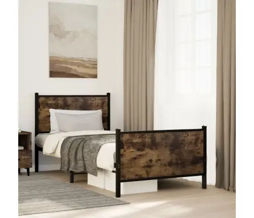 Lovos Rėmas Be Čiužinio, Dūminio Ąžuolo, 75X190cm Metalas