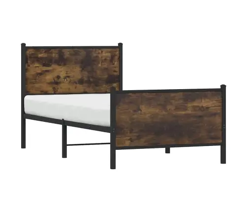 Gultas Rāmis Bez Matrača, Metāls, 80X200 Cm, Ozolkoka Imitācija Vidaxl