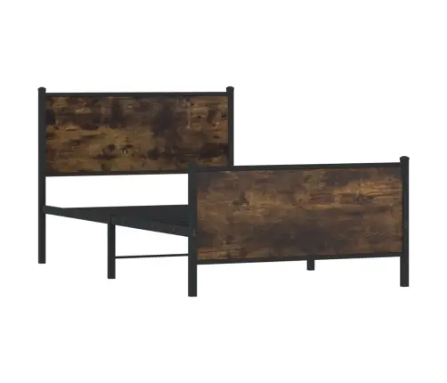 Gultas Rāmis Bez Matrača, Metāls, 100X200Cm, Ozolkoka Imitācija Vidaxl