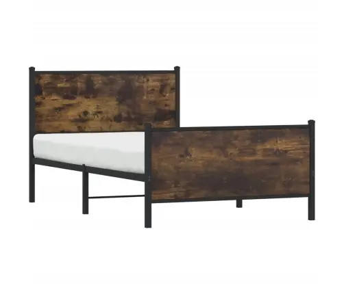 Gultas Rāmis Bez Matrača, Metāls, 100X200Cm, Ozolkoka Imitācija Vidaxl