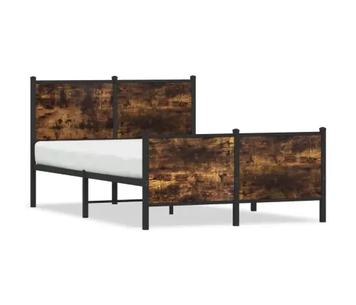 Gultas Rāmis Bez Matrača, Metāls, 120X200Cm, Ozolkoka Imitācija Vidaxl