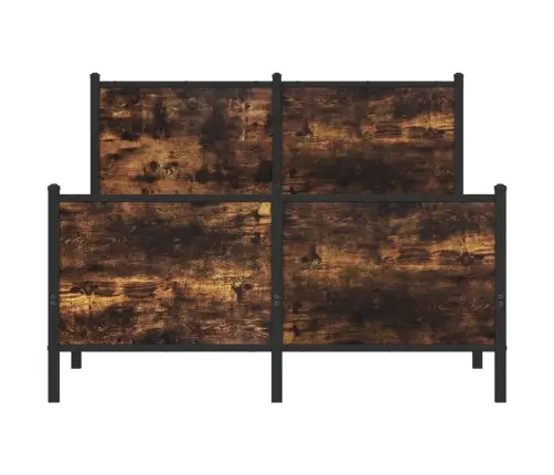 Gultas Rāmis Bez Matrača, Metāls, 120X200Cm, Ozolkoka Imitācija Vidaxl