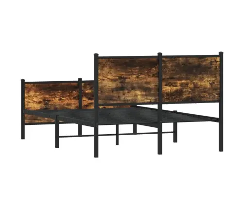Gultas Rāmis Bez Matrača, Metāls, 120X200Cm, Ozolkoka Imitācija Vidaxl
