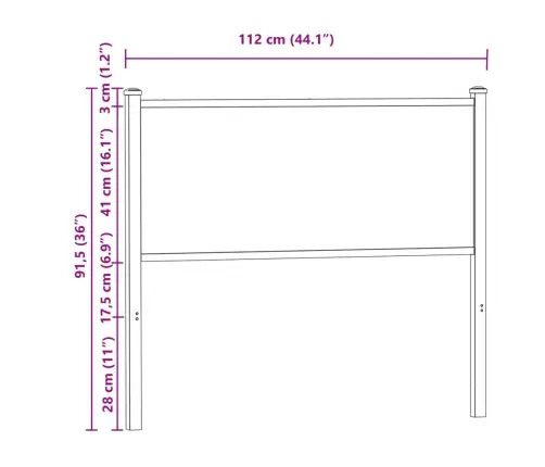 Galvgalis, Ozolkoka Krāsa, 107 Cm, Inženierijas Koks, Tērauds Vidaxl