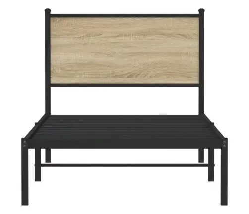 Gultas Rāmis Bez Matrača, Metāls, 90X190 Cm, Ozolkoka Imitācija Vidaxl