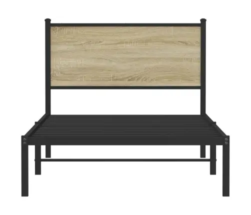 Gultas Rāmis Bez Matrača, Metāls, 100X190Cm, Ozolkoka Imitācija Vidaxl