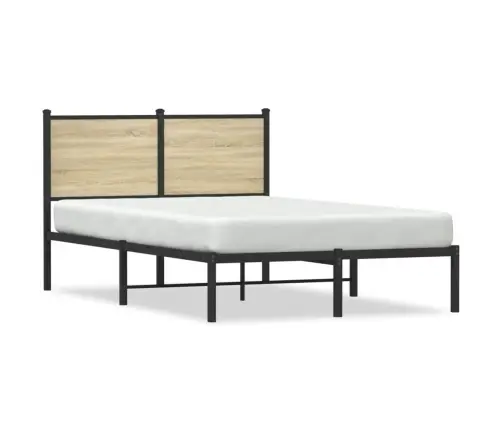Gultas Rāmis Bez Matrača, Metāls, Ozolkoka, 120X200 Cm Vidaxl