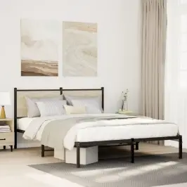 Gultas Rāmis Bez Matrača, Metāls, Ozolkoka, 140X200 Cm Vidaxl