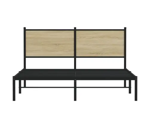 Gultas Rāmis Bez Matrača, Metāls, 150X200Cm, Ozolkoka Imitācija Vidaxl