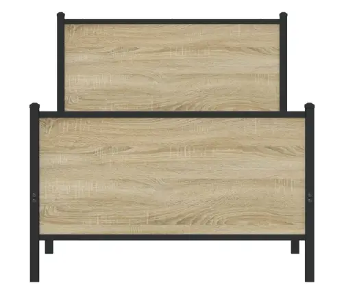 Gultas Rāmis Bez Matrača, Metāls, 80X200 Cm, Ozolkoka Imitācija Vidaxl