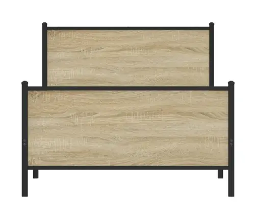 Gultas Rāmis Bez Matrača, Metāls, 100X190Cm, Ozolkoka Imitācija Vidaxl