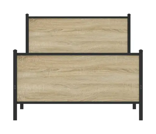 Gultas Rāmis Bez Matrača, Metāls, Ozolkoka, 107X203 Cm Vidaxl