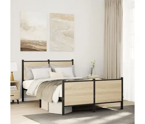 Lovos Rėmas Be Čiužinio, Sonoma Ąžuolo, 120X190cm Metalas