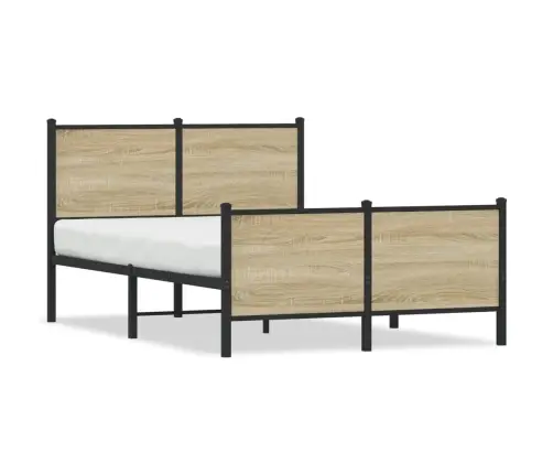 Gultas Rāmis Bez Matrača, Metāls, Ozolkoka, 120X200 Cm Vidaxl