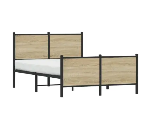 Gultas Rāmis Bez Matrača, Metāls, Ozolkoka, 120X200 Cm Vidaxl