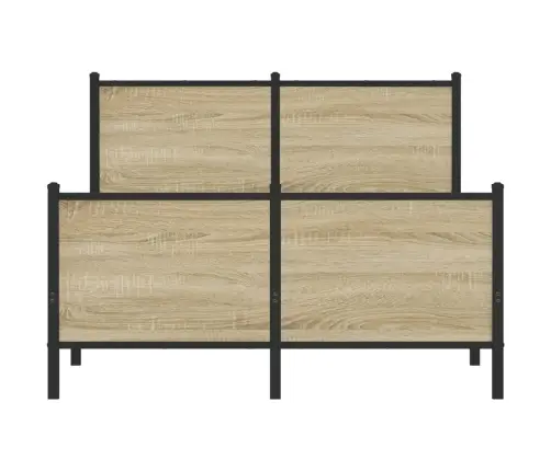Gultas Rāmis Bez Matrača, Metāls, Ozolkoka, 120X200 Cm Vidaxl