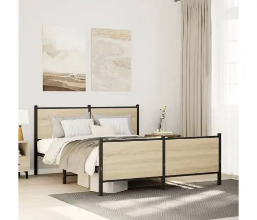 Gultas Rāmis Bez Matrača, Ozola Krāsa, 137X190 Cm Vidaxl