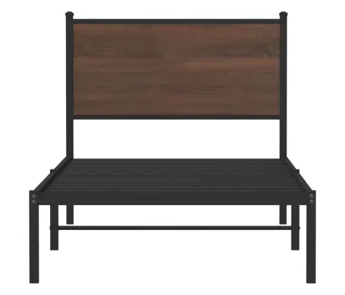 Gultas Rāmis Bez Matrača, Metāls, Brūna Ozola, 75X190 M Vidaxl